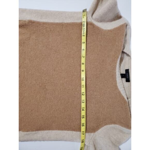 J. Crew Womens Double Zip 100% Wool Neutral Tan Colorblock Knit Sweater Size S - Picture 11 of 12